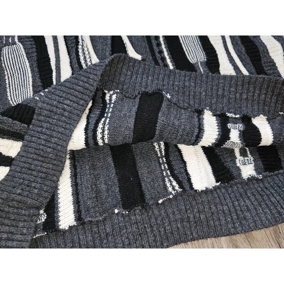 Vtg Mens 2XL Cosby Style Biggie 3D Textured Dad Sweater Geometric Hip Hop 90s - Picture 11 of 11